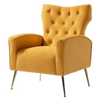 Fauteuil contemporain à dossier capitonné avec pieds en métal