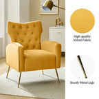 Fauteuil contemporain à dossier capitonné avec pieds en métal