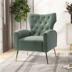 Fauteuil contemporain à dossier capitonné avec pieds en métal