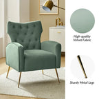 Fauteuil contemporain à dossier capitonné avec pieds en métal