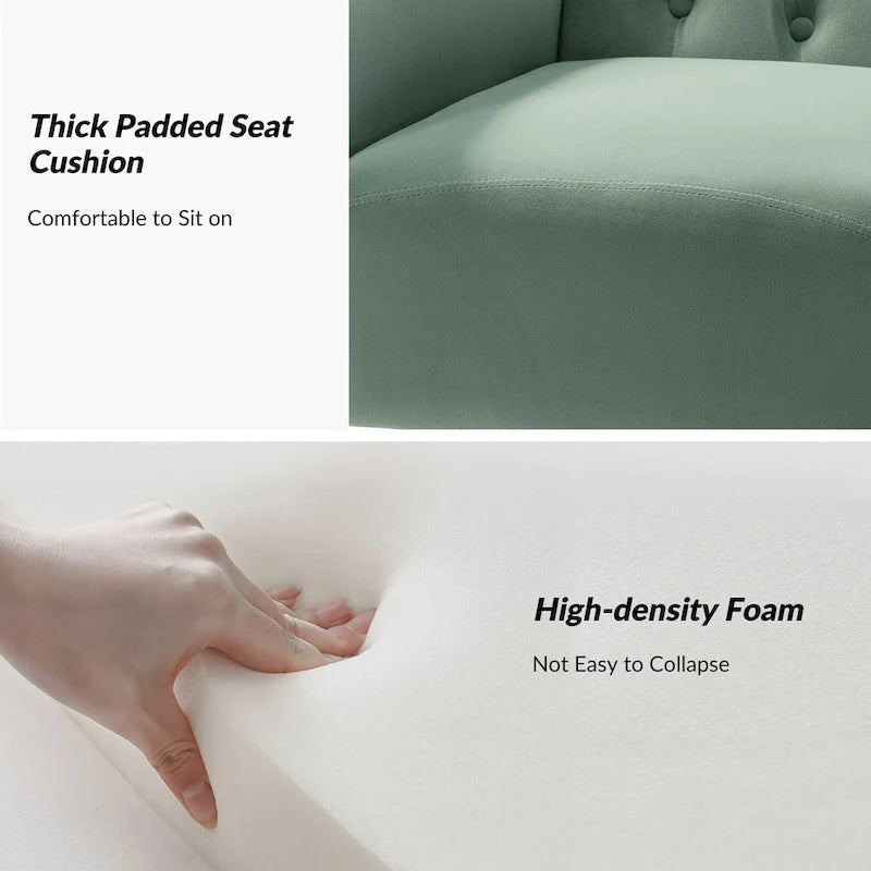 Fauteuil contemporain à dossier capitonné avec pieds en métal