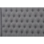 Banquette de salle à manger capitonnée en tissu tufté, style français (tissu sable clair)