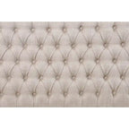 Banquette de salle à manger capitonnée en tissu tufté, style français (tissu sable clair)
