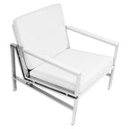 Fauteuil d'appoint du milieu du siècle en métal et cuir reconstitué