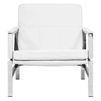 Fauteuil d'appoint du milieu du siècle en métal et cuir reconstitué