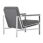 Fauteuil d'appoint du milieu du siècle en métal et cuir reconstitué