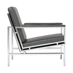 Fauteuil d'appoint du milieu du siècle en métal et cuir reconstitué