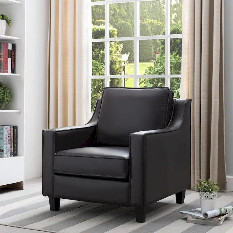 Fauteuil club contemporain avec revêtement en vinyle