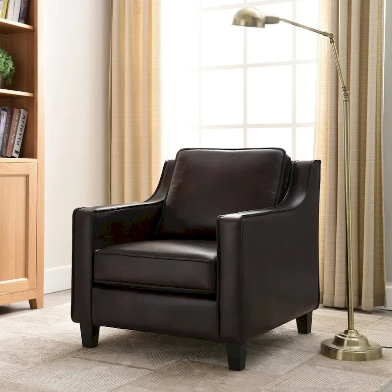 Fauteuil club contemporain avec revêtement en vinyle