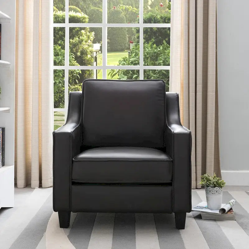 Fauteuil club contemporain avec revêtement en vinyle