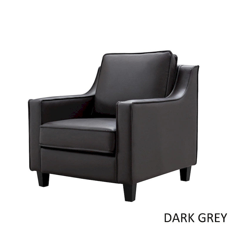 Fauteuil club contemporain avec revêtement en vinyle