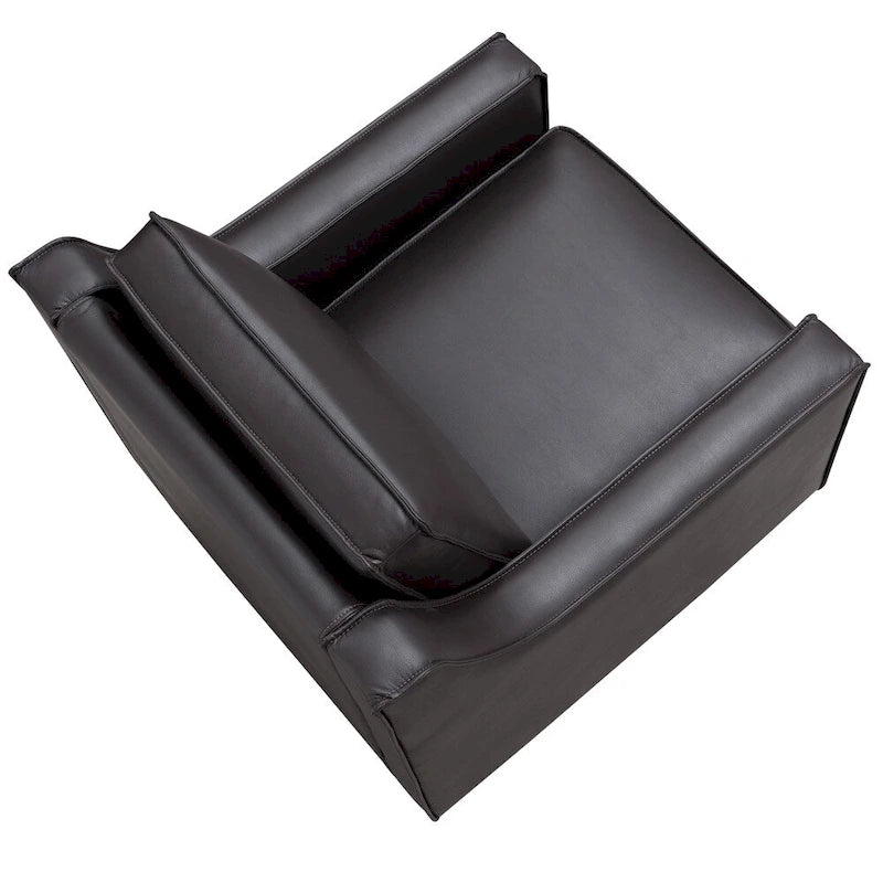 Fauteuil club contemporain avec revêtement en vinyle