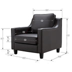 Fauteuil club contemporain avec revêtement en vinyle