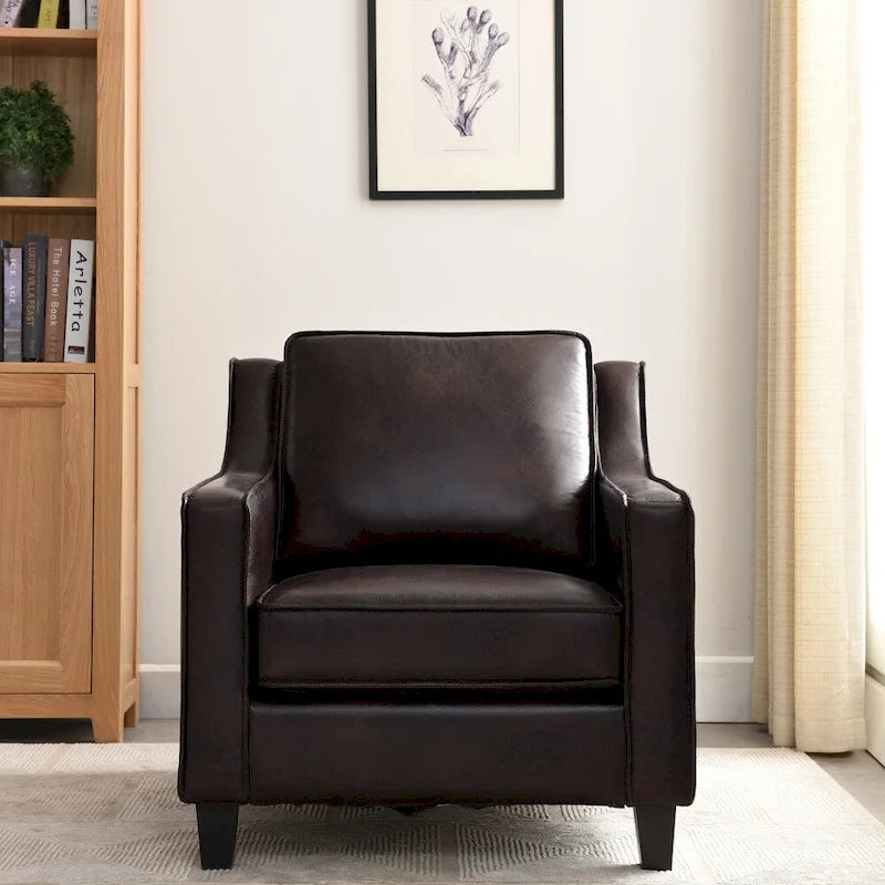 Fauteuil club contemporain avec revêtement en vinyle