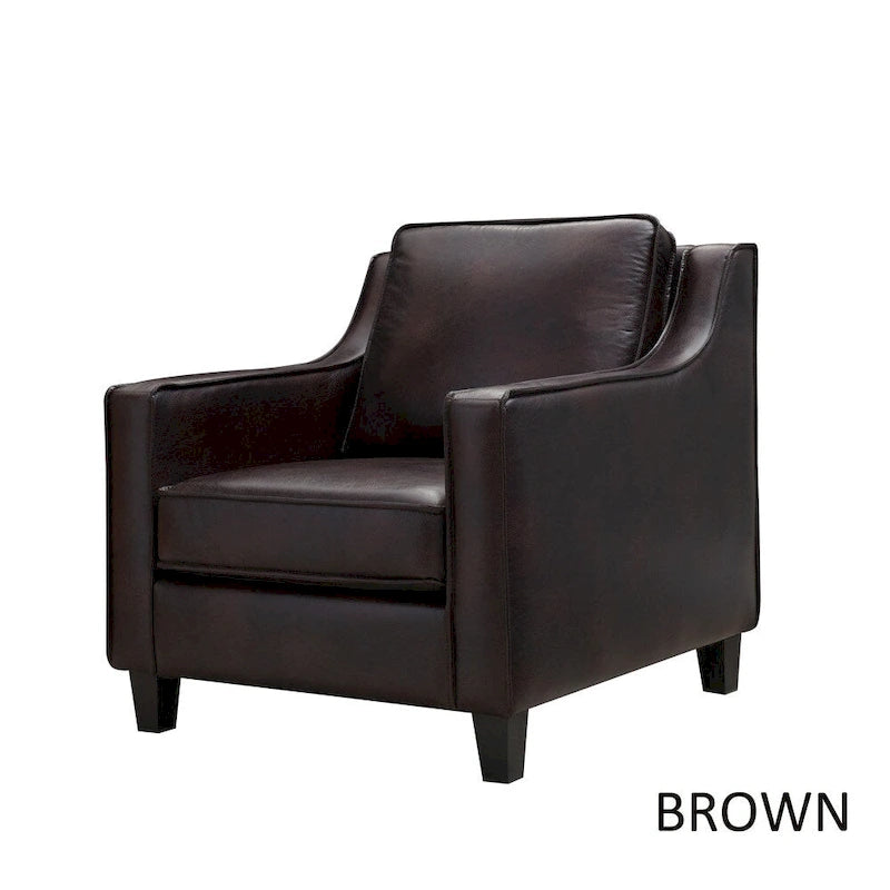 Fauteuil club contemporain avec revêtement en vinyle