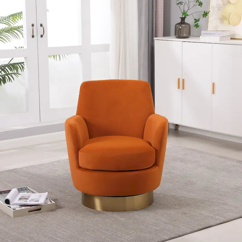 Fauteuil pivotant en velours doux - 28.3 x 29.3 x 32.7
