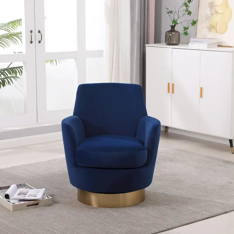 Fauteuil pivotant en velours doux - 28.3 x 29.3 x 32.7