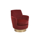 Fauteuil pivotant en velours doux - 28.3 x 29.3 x 32.7