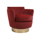 Fauteuil pivotant en velours doux - 28.3 x 29.3 x 32.7