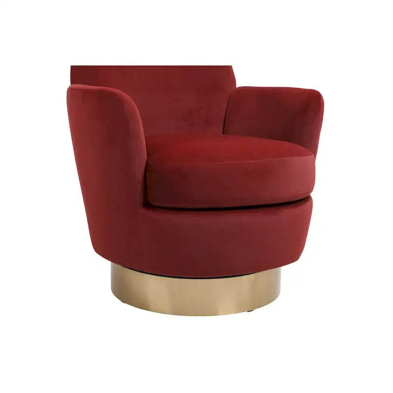 Fauteuil pivotant en velours doux - 28.3 x 29.3 x 32.7