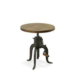 Table d'appoint à hauteur réglable avec plateau en manguier et base en fonte