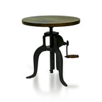 Table d'appoint à hauteur réglable avec plateau en manguier et base en fonte