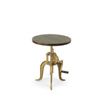 Table d'appoint à hauteur réglable avec plateau en manguier et base en fonte