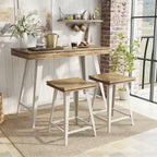 Ensemble table de bar et 2 tabourets Kaylen Modern de Furniture of America, avec piètement en acier