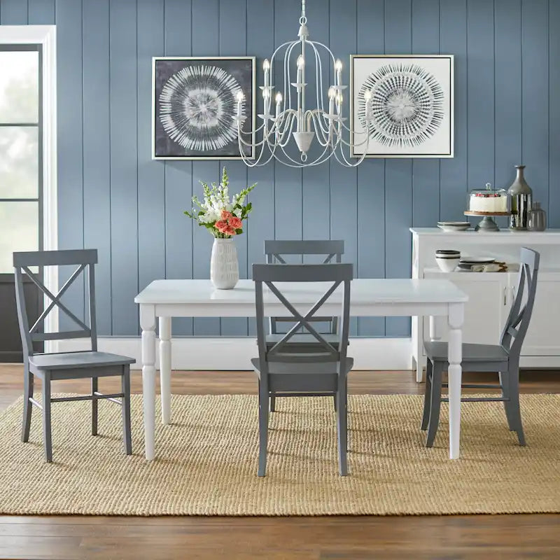 Ensemble de salle à manger 5 pièces avec chaises à dossier croisé