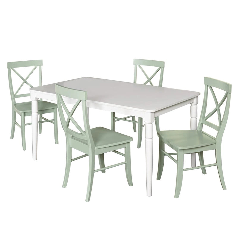 Ensemble de salle à manger 5 pièces avec chaises à dossier croisé