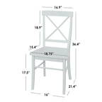 Ensemble de salle à manger 5 pièces avec chaises à dossier croisé