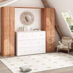 Armoire-lit moderne en bois blanc, commode et armoire 2-en-1