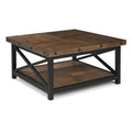 Table basse carrée en bois marron