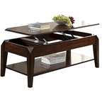 Table basse rectangulaire relevable avec étagère inférieure