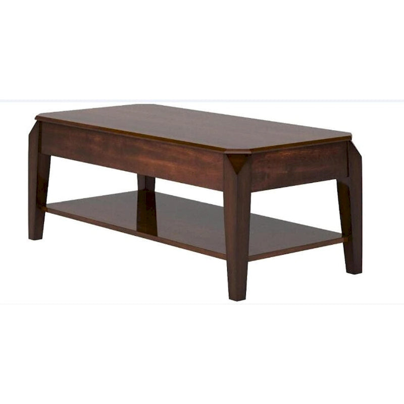 Table basse rectangulaire relevable avec étagère inférieure