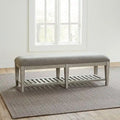 Banquette de lit rembourrée en tissu « Antique White Tobacco »