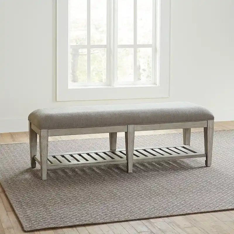 Banquette de lit rembourrée en tissu « Antique White Tobacco »