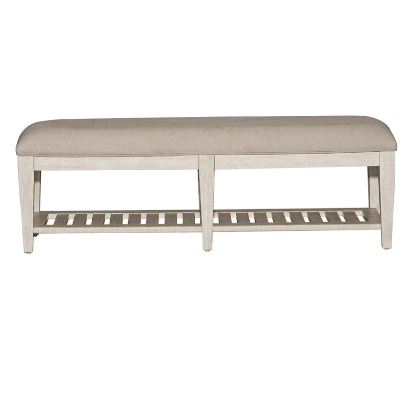 Banquette de lit rembourrée en tissu « Antique White Tobacco »
