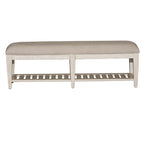 Banquette de lit rembourrée en tissu « Antique White Tobacco »