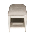 Banquette de lit rembourrée en tissu « Antique White Tobacco »