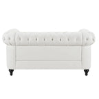 Collection Élégance Chesterfield : Causeuse et fauteuil d'appoint à accoudoirs roulés pour salon, bureau, réception