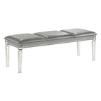 Banc rembourré de chambre à coucher en similicuir transparent Glam Xian par Furniture of America