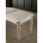 Banc rembourré de chambre à coucher en similicuir transparent Glam Xian par Furniture of America