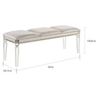 Banc rembourré de chambre à coucher en similicuir transparent Glam Xian par Furniture of America