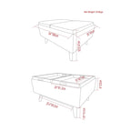 Repose-pieds/Table basse rectangulaire Mid-Century Moderne de 34 pouces de large