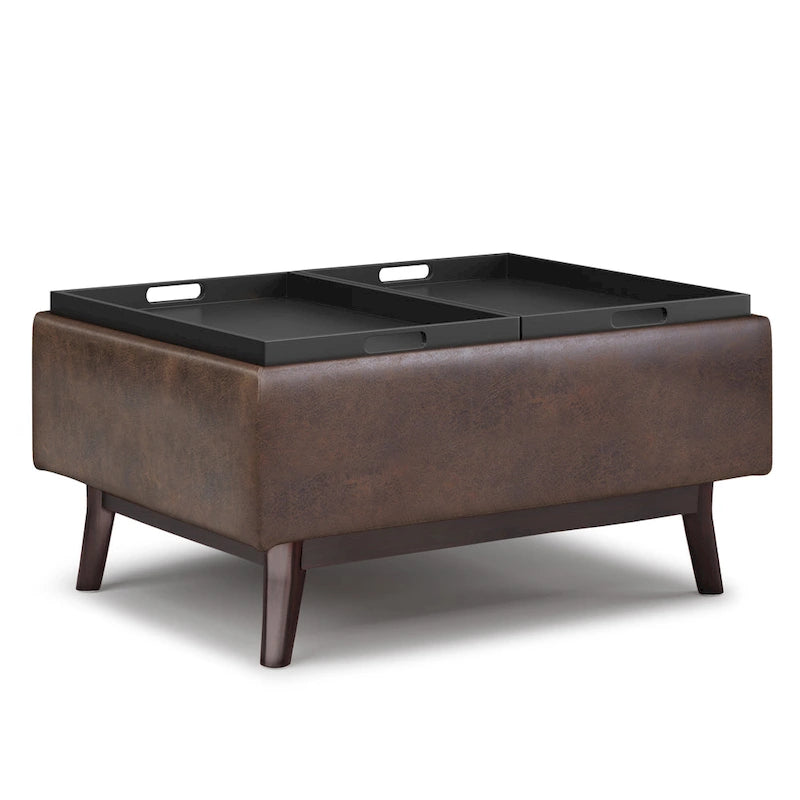 Repose-pieds/Table basse rectangulaire Mid-Century Moderne de 34 pouces de large