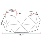 Table basse de style rétro américain avec motif en relief en trois dimensions