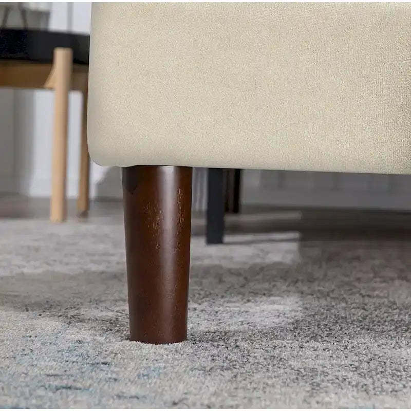 Cadre de lit plateforme capitonné beige à motif diamant