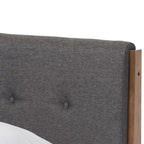 Lit plateforme en tissu et bois de style Mid-Century