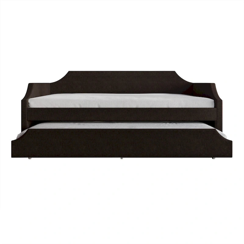 Lit de repos double en lin Elegance avec lit gigogne